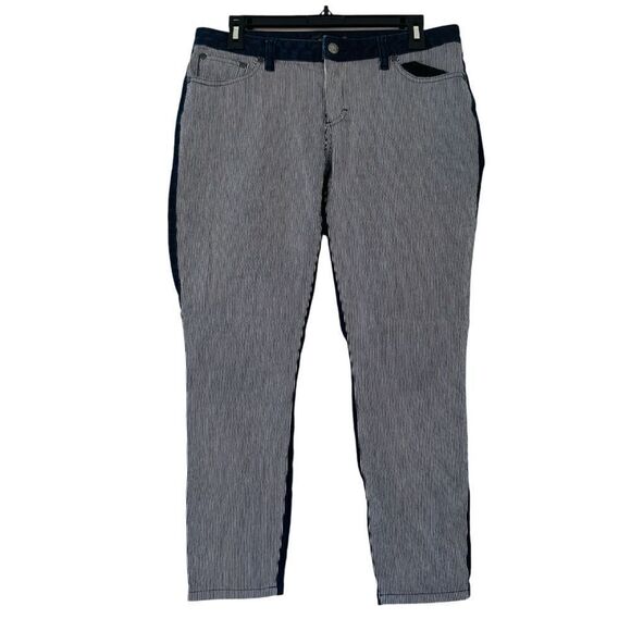 prAna Denim Railroad Indigo Stripe Jett Capri Crop Jeans Size 10/30 - Picture 2 of 8